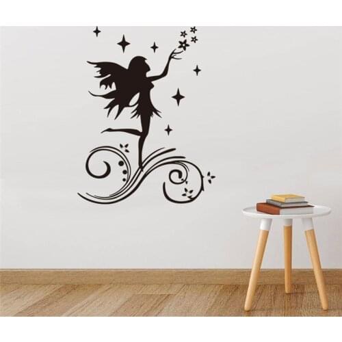 Wall Vinyl Sticker Wall Decal Flower Vine Stars Big Wings Angel God Guardian for Kids Children Home Decor Decoration Wall Art