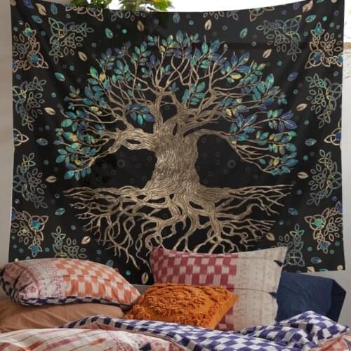 Life Trees Tapestry Wall Hanging Psychedelic Tapestry Bohemian Hippie Wishing Tree Tapestries Bedroom Bohemian Plant Print