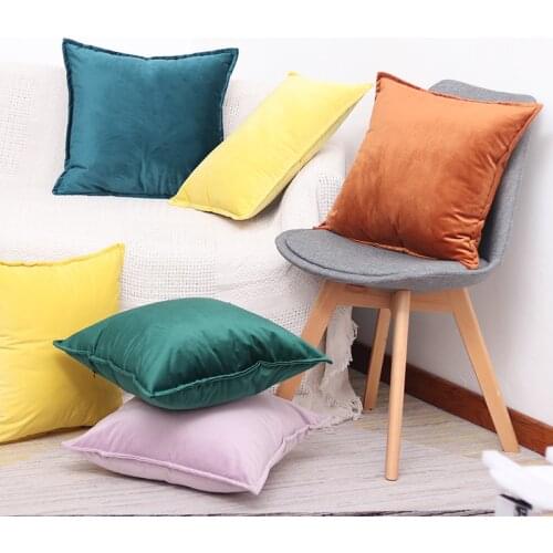 Sofa Cushion Solid Color Velvet Nordic Style Pillowcase Cushion Cover Ins Chair Pillow Decorative Coussin For Living Room