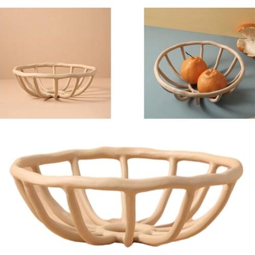 Nordic Resin Hollow Fruit Tray Bread Display Bowl Desktop Furnishing Crafts