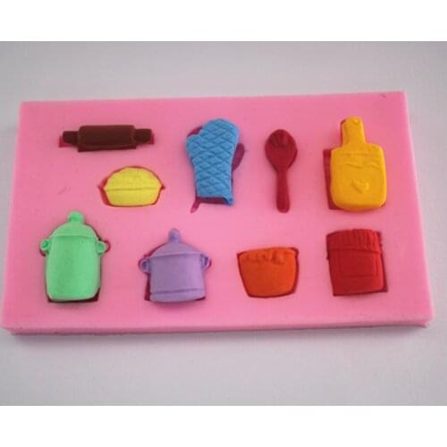 New Cartoon tableware fondant cake molds soap chocolate mould for the kitchen baking FM107