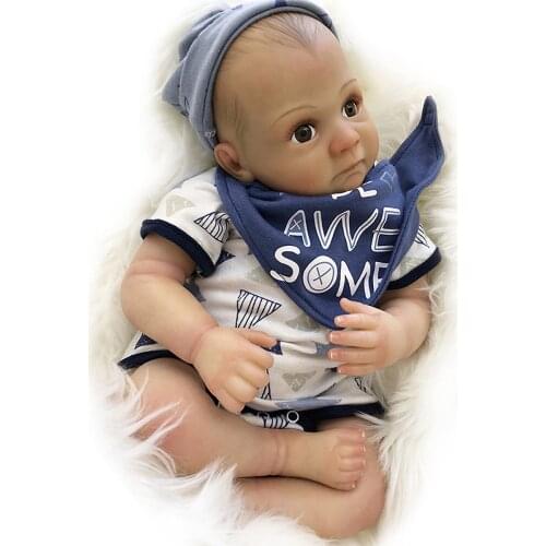 Adolly 20 Inch Realistic Reborn Baby Doll Soft Weighted Simulation Silicone Vinyl Newborn Lifelike Boy Girl Toy 20c002