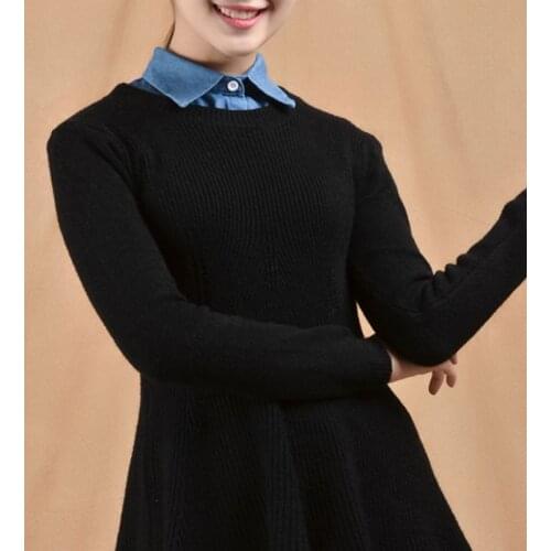 Women Girls Denim Fabric Detachable Half-Shirt Blouse Solid Color Lapel False Fake Collar Adjustable Clothes Sweater Accessories