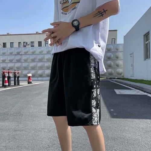 Cashew flower shorts mens sports loose summer thin casual pants mens Korean style trendy five-point pants