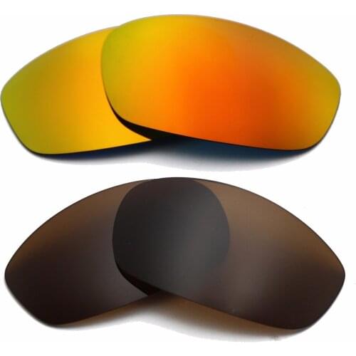 Orange Red Mirrored & Brown Polarized Replacement Lenses for Straight Jacket 2007 Frame 100% UVA & UVB