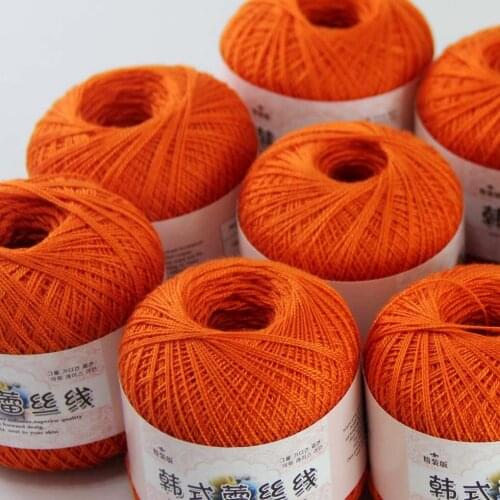 Free Shipping 8Balls X50g New Soft Hand Knitting High Quality 100% Cotton Crocheted Yarn Orange 16123