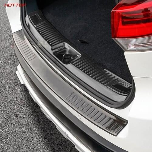 Stainless Steel Black Inner Exterior Rear Bumper Foot Plate Protector Cover For Toyota Highlander 2015-2019