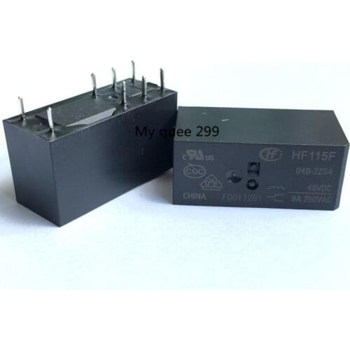 10PCS/lot Power relays JQX-115F HF115F-048-2ZS4 8A250VAC 8pin Two sets of conversions