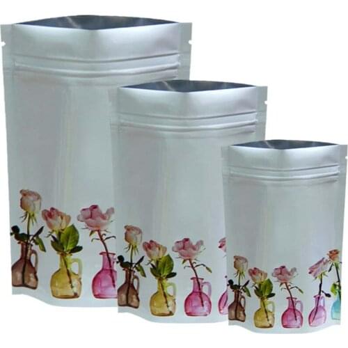 100PCS/LOT Stand up Matt Aluminum Foil Ziplock Bag Colored Doypack Coffee Tea Packaging Bag Eco-friendly Foil Gift Bags