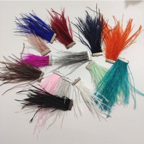100 pcs Nature Ostrich Feather Tassel Pendant Handmade Jewelry Making 8-10 cm DIY Part Art Decorative Accessories For Earring