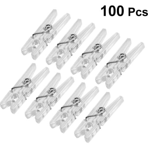 100pcs Clothes Pegs Clips Hanging Clamp Clothespins for Cloth Photos Paper