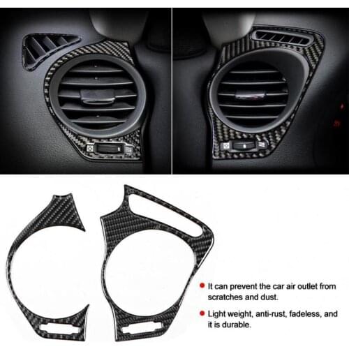 2pcs Car Dashboard Air Vent Outlet Trim Cover Carbon Fiber Sticker Left Right Frame Auto for Lexus IS IS250 300 350C 2006-2012