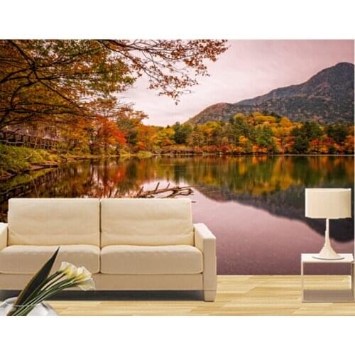 Custom 3D Nature murals,Japan Parks Pond Autumn Trees wallpapers, hotel restaurant living room TV wall bedroom papel de parede