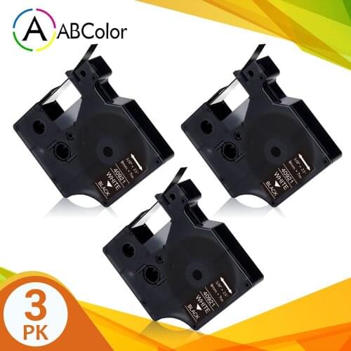 3PK 40921 Tape For DYMO 40921 Tape White on Black Label Tape Printer Ribbon 9mm 40921 For DYMO Printer LabelManager 160 280 210D