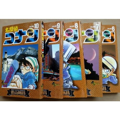 5 Books Vol.6-10 Mystery Detective Conan Comic Japan Kudo Shinichi Kids Logic Thinking Story Picture Japanese Manga Book Age 8
