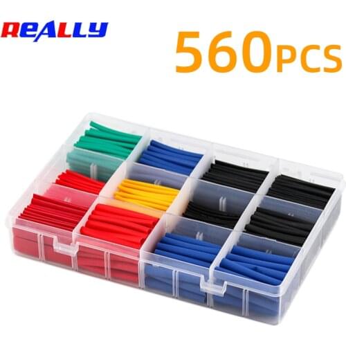 560Pcs Heat Shrink Tubing Insulation Shrinkable Tubes Assortment Electronic Wire Cable Sleeve Kit Heat Shrink Tubes