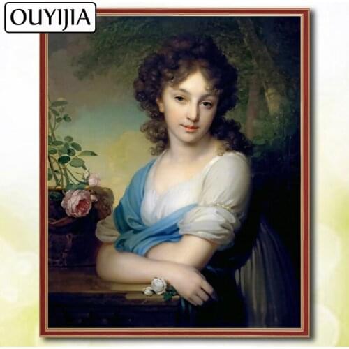 5D DIY Diamond Painting Full Square OUYIJIA Character Oil Beauty Embroidery Famous Painting Picture Of Rhinestone Diamond Mosaic