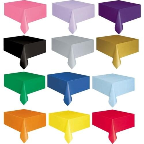 6pcs/pack Disposable Rectangular Plastic Tablecloth 54x72 / 54x108 Inch Table Cover Buffet Parties Dinners Wedding Anniversary