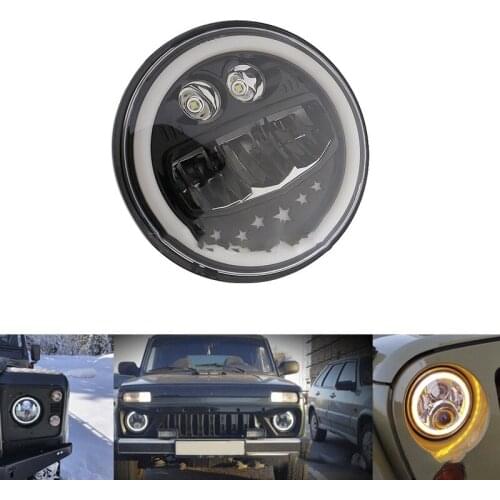 7 Inch Round LED Headlights Halo Angle Eye Turn Signal Light for Jeep Wrangler JK LJ TJ CJ-7 CJ-8