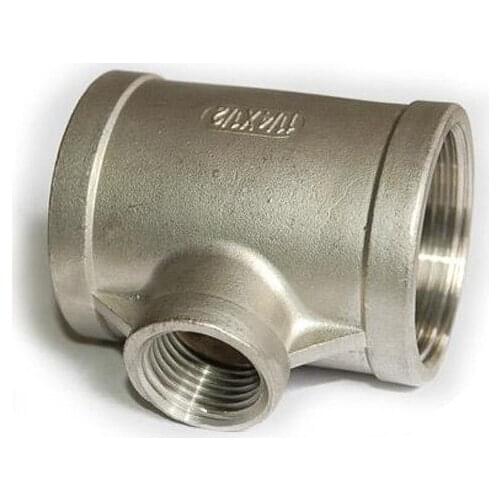 Free shipping 2"-3/4"- 2" Threaded Female Tee Reducer Pipe Fittings F/F/F Stainless Steel SS304 New