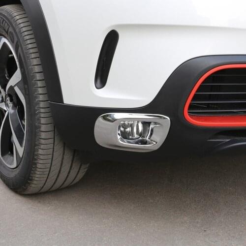 For Citroen C5 2PCS ABS Chrome Front & Rear Headlight Fog Lamp Cover Trims Car Styling Auto Accessories