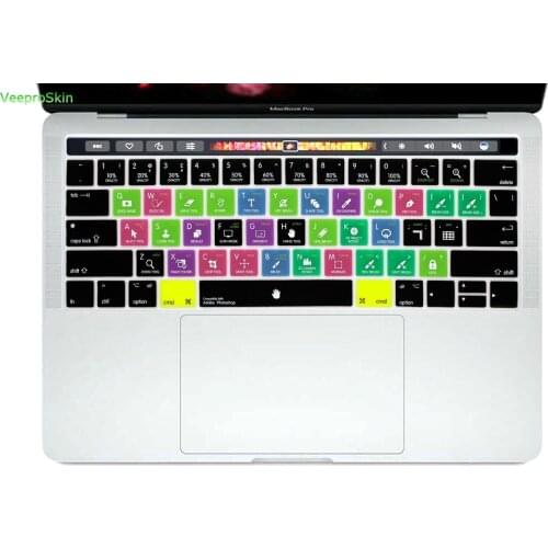 For Macbook Pro 13"A1706 And 15"A1707 With Touch Bar Release 2016 Silicone Us Keyboard Cover Skin Functional Shortcut Hotkey