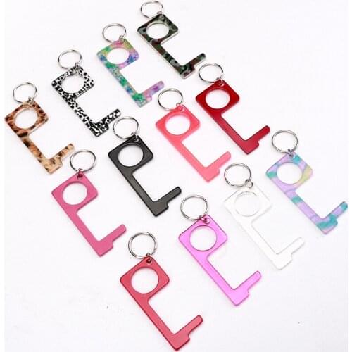 Dropshipping Anti Contact Door Opener No Touch Key Door Opener Key Chain Non-contact Door Handle Elevator Artifact Keychain