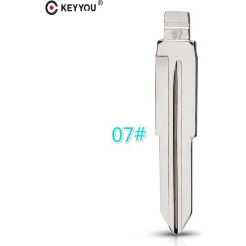KEYYOU 10 pcs/lot Metal Blank Uncut Flip KD Remote Key Blade Type 07# for Mitsubishi Outlander Grandis ASX Pajero Saima