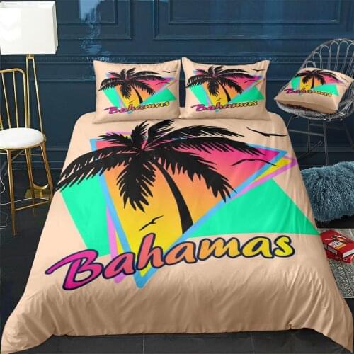 Bahamas Quilt Cover Pillowcase 3Piece Comforter Bedding Set With Pillow Case Single Double Duvet Cover Home Decora