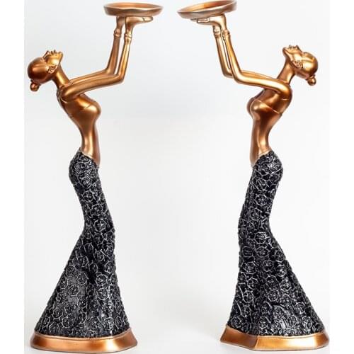 Creative Living Room Hotel Soft Decoration Accessories Nordic Characters Home Furnishing Dance Women Candlestick Candle Holders