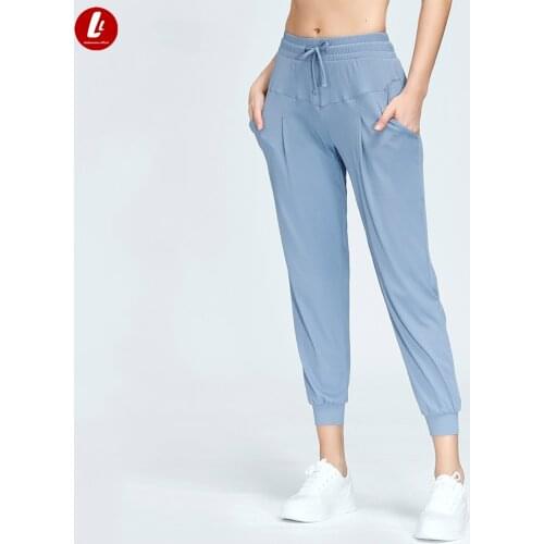 LULUBANANA Leisure Anti-sweat Waist Drawstring Fitness Sports Workout Joggers Women Loose Exercise Running Gym Pocket Sweatpants