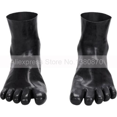 Male Female Sexy Latex Rubber Five Toes Socks 3D Mould Made Size S M L can Choose Short Sock S-LA048