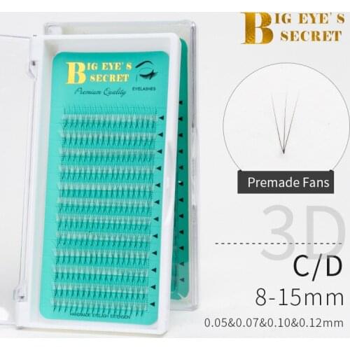 Hot Selling 3D False Cils Volume Lashes Extension Russian Volume Eyelash Extensions OEM Logo Premade Fans Free Shipping