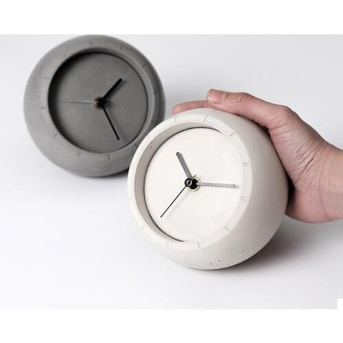 Water concrete simple personality table clock creative jewelry desktop household storage cement silent table clock
