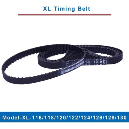 XL timing belt model-116XL/118XL/120XL/122XL/124XL/126XL/128XL/130XL belt teeth pitch 5.08mm width 10/15mm for XL timing pulley