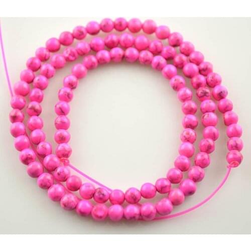 Pink Color Dyed Natural Howlite Howlite 6mm Round Beads For Fashion Jewelry Making Materials 10pc/lot