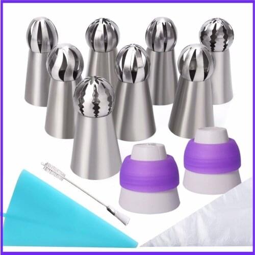 Sphere Ball Shape Russian Icing Nozzles Tips Cupcake Decor Kitchen Baking Tool Plus Cake Decorating Tools