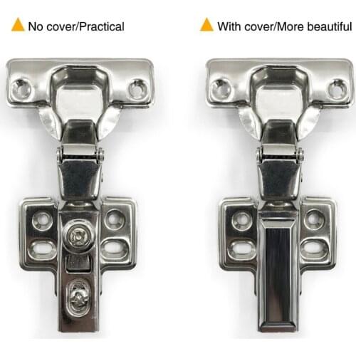 304 Stainless Steel Hinge Built-in Damping Hydraulic Buffering Mute Pipe Furniture Display Cabinet Hinge Cup