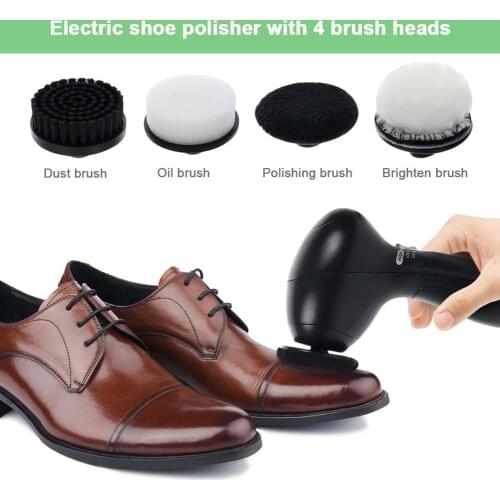 Shoe Polisher Portable Shoes Scrubber Brushes Home Cleaning Tools 4 Multi-purpose Brush Heads Brighten Brush Shoe Brush System