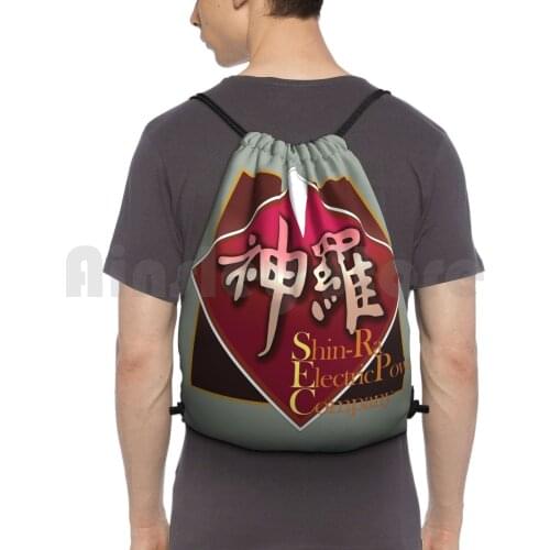 Shin-Ra Logo Backpack Drawstring Bags Gym Bag Waterproof Shinra Ffvii Final Fantasy Ff7 Seven Electric Video Games Shin Ra