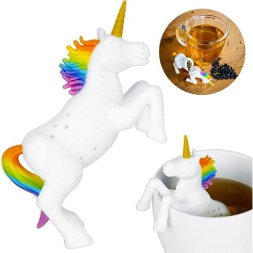 1PC Unicorn Silicone Tea Infuser Food-Grade Strainers Filter Loose Empty Tea Bag Leaf Herbal Spice Filter Diffuser Accessories