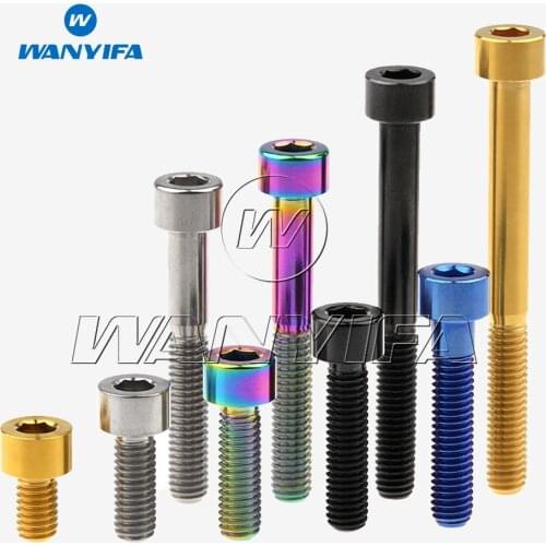 Wanyifa Titanium Bolt M5 x 10 12 16 18 20 25 30 35 40 45 50 55 60mm Allen Key Square Head Screw for Bicycle Stem Seatpost