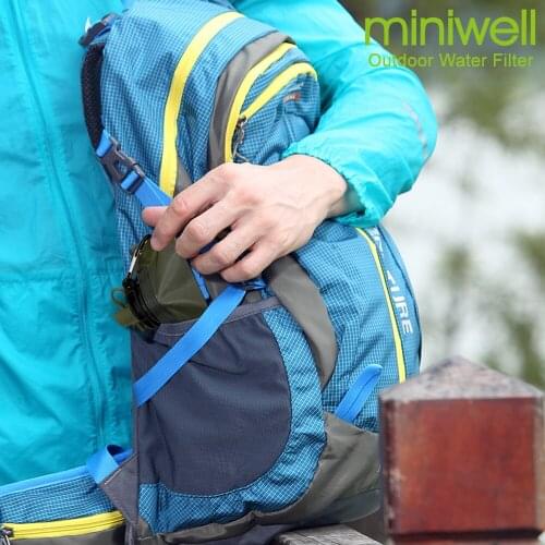 Miniwell L620 Outdoor water filtration with bag to great tasting water conveniently for climbing and hiking