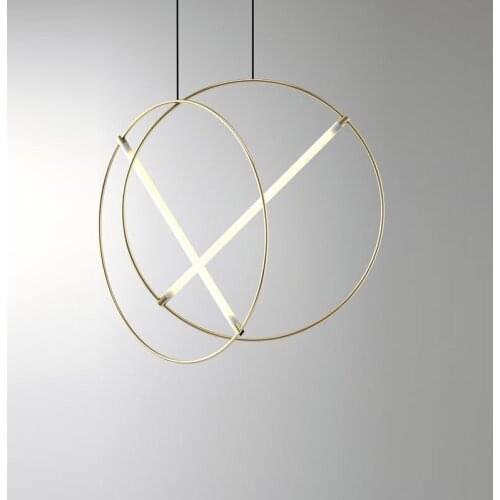 Villa Stairs Led Pendant Lights Acrylic Circles Lustre Pendant Light Wood Pendant Lamp Led Drop Light Hang Lamp Suspend Lamp