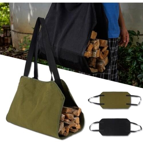 Waterproof Firewood Bag Canvas Large Capacity Tear Resistant Portable Log Carrier Outdoor Indoor Camping Supplies LBE