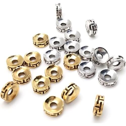 High Quality 30pcs/lot Zinc Alloy Metal Spacer Beads for DIY Jewelry Making Bracelets Findings 2018 New Arrival