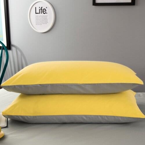Mixed color high quality 100% Cotton Solid Color Bed Pillow Cover 48*74cm Rectangular Pillowcase Sleeping Bedding Pillow Case