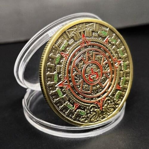 Challenge Coin Mexico Mayan Commemorative Coin Aztec Lacquered Dragon Commemorative Coin Badge