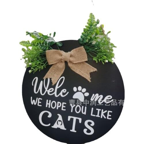 Hello wooden house Christmas wreath listing welcome home decoration ornaments hanging welcome sign
