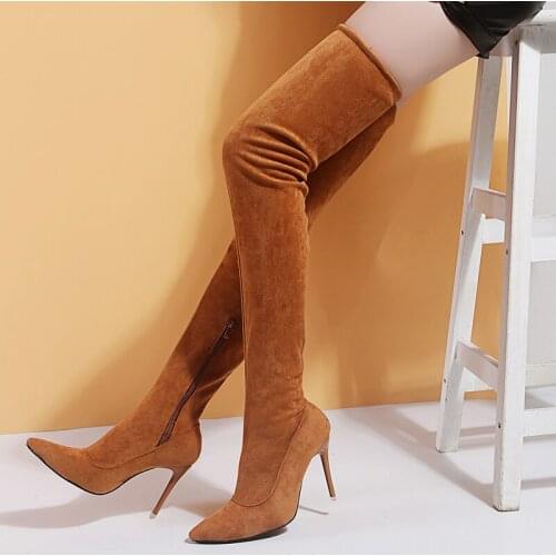 Over The Knee Boots Brand Designer Womens Shoes Woman Boots Thin High Heels Sexy Party Boots Botas De Mujer Plus Size 35-43